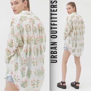 Urban Outfitters White Floral Blouse